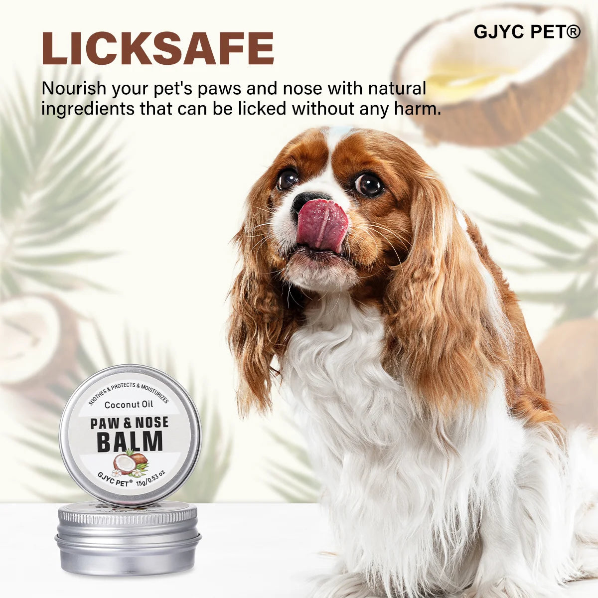 Coconut Scent Dog Nose and Paw Balm | Natural Pet Paw Cream for Cats Dogs | Paw Protector Moisturizer Cracked Feet Repair