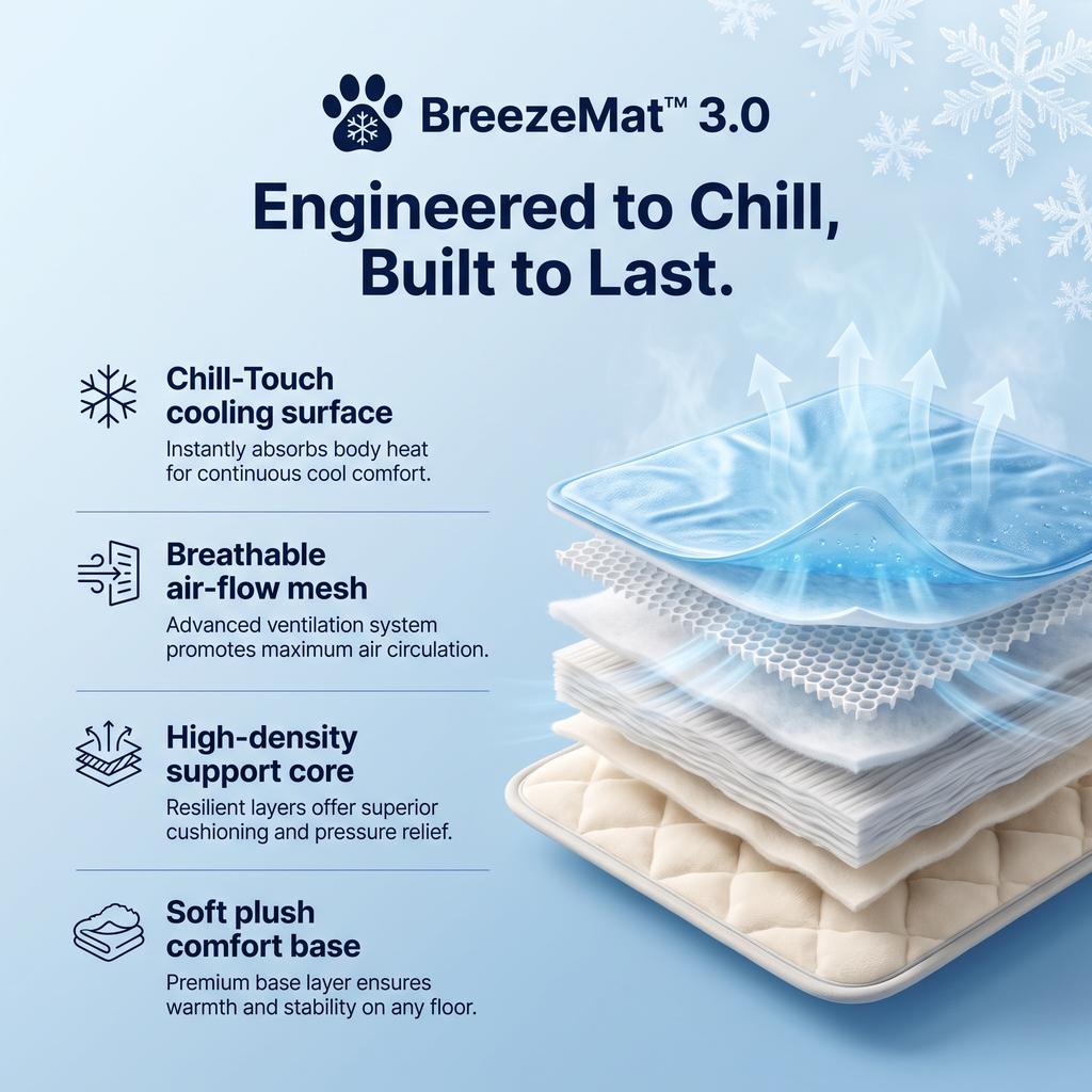 BreezeMat™ 3.0 - Self-Cooling Animal Mat